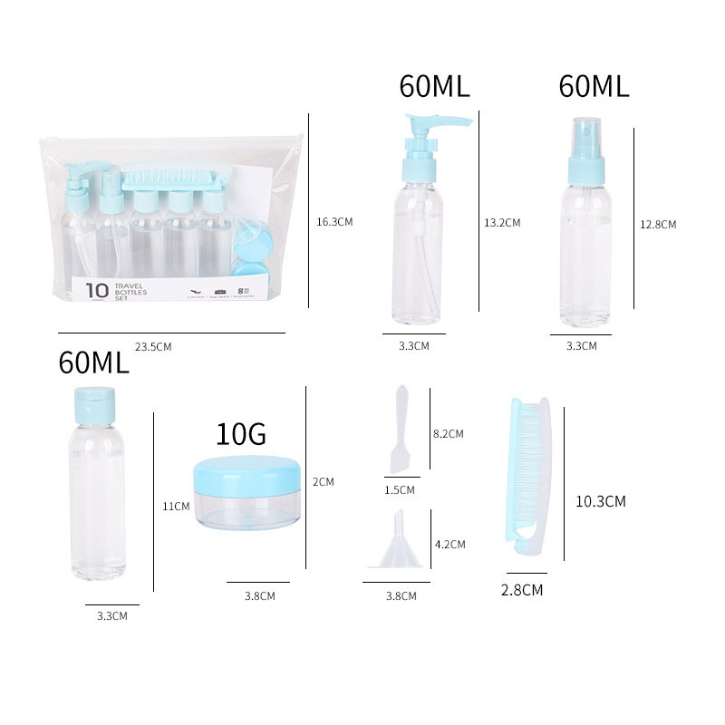 Care Travel Lotion Bottle Set 10Pcs Travel Kit Travel Cosmetic Bottle Set
