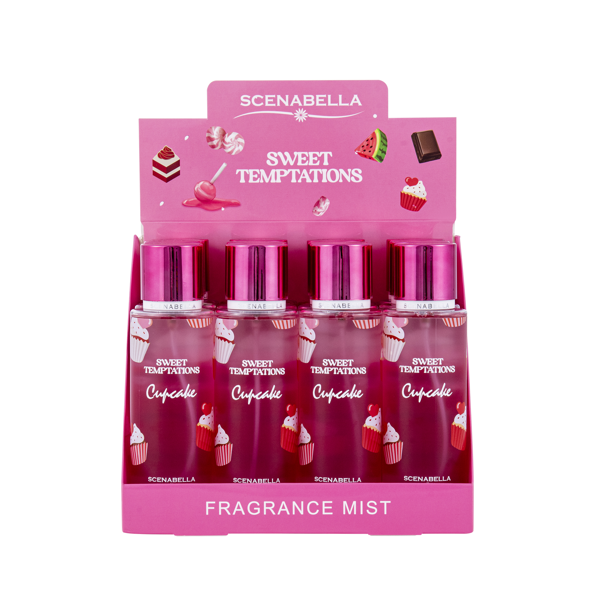 Sweet Temptation Cupcake-250ml Body Mist OEM Women's Body Spray Spray Low Price Body Spray Perfume 250ml