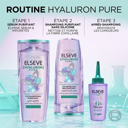 L'Oréal Paris Elsève Hyaluron Pure Shampooing Purifiant 72h - 200ml
