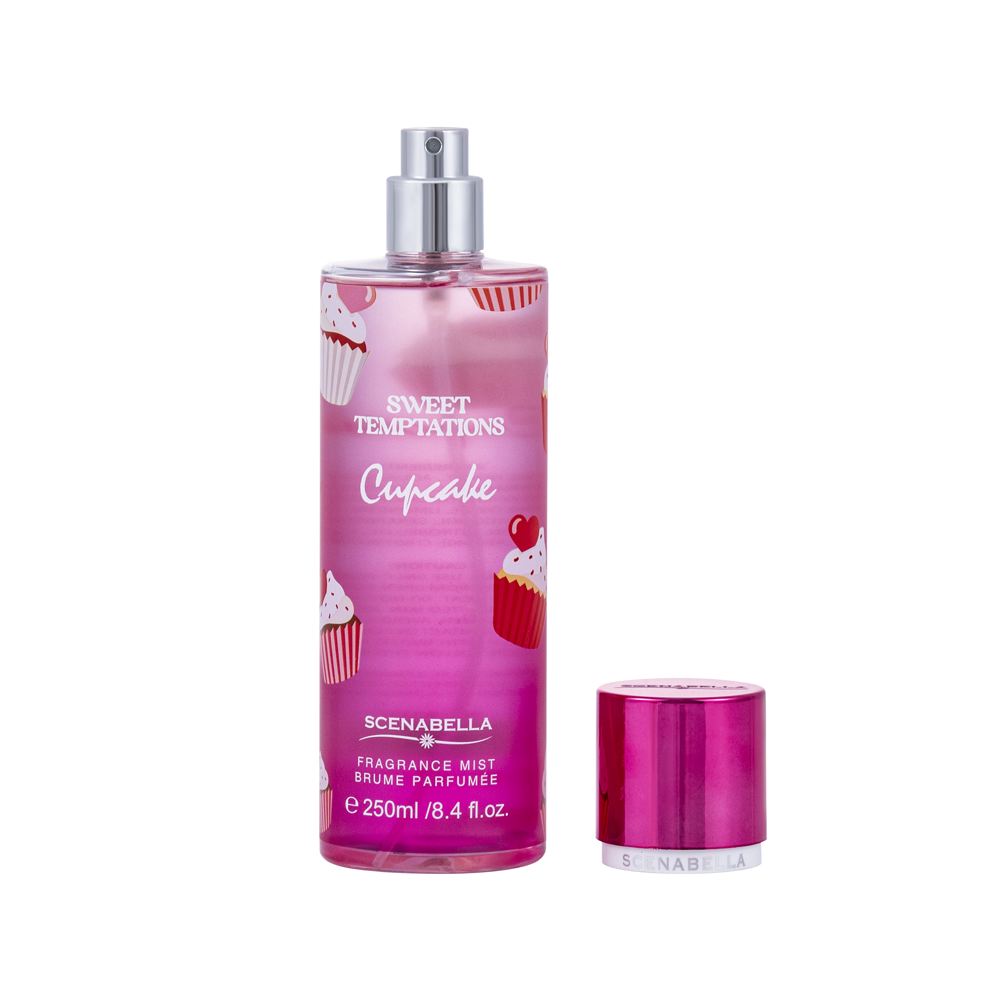 Sweet Temptation Cupcake-250ml Body Mist OEM Women's Body Spray Spray Low Price Body Spray Perfume 250ml